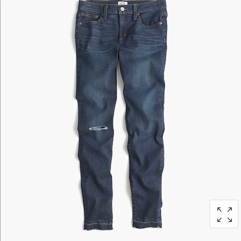 J. Crew 8” toothpick jeans in Point Lake wash